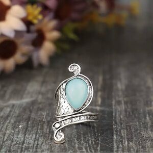Silver Ring with Blue Stone